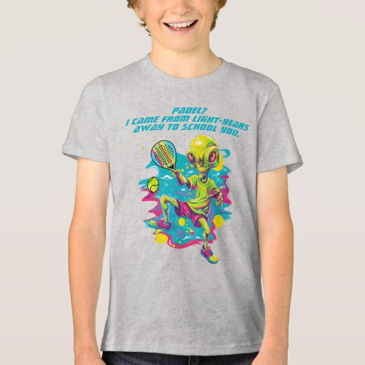 👽Padel Behold—the “Lil’ Smashonaut Supreme” Kids トライブレンドＴシャツ (正面)