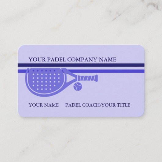 Padel Business Card-Sleek Padel Style–Blue Lilac 名刺 (正面)