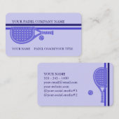Padel Business Card-Sleek Padel Style–Blue Lilac 名刺 (正面/裏面)