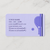Padel Business Card-Sleek Padel Style–Blue Lilac 名刺 (裏面)
