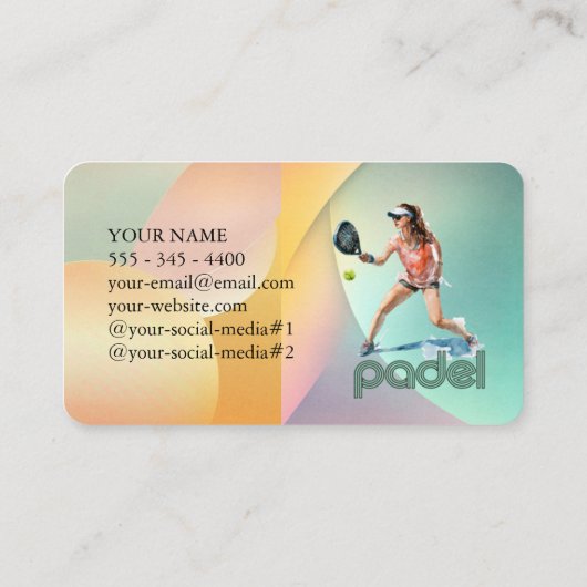 Padel Business Card - Vibrant Padel Style-1 名刺 (裏面)