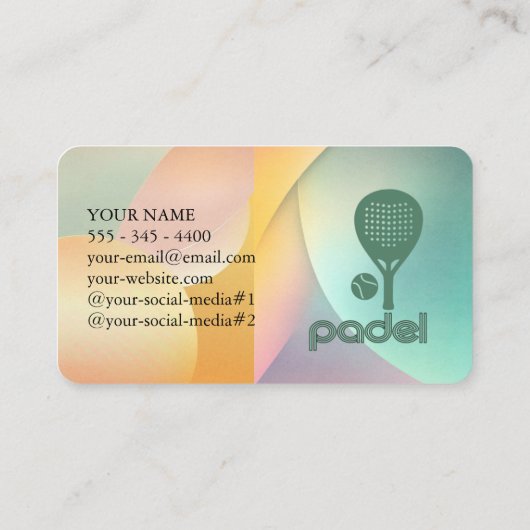 Padel Business Card - Vibrant Padel Style 3 名刺 (裏面)
