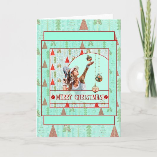 Padel Christmas Card – Padel Retro Christmas カード (正面)