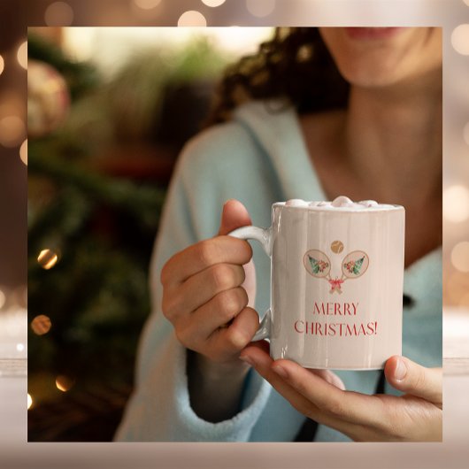 Padel Christmas Mug - A Festive Padel Motif ツートーンマグカップ
