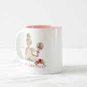 Padel Christmas Mug – A Holiday Padel Angel ツートーンマグカップ (正面左)