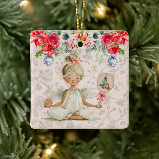 Padel Christmas Ornament – A Holiday Padel Angel セラミックオーナメント (ツリー)
