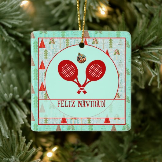 Padel Christmas Ornament – A Padel Retro Christmas セラミックオーナメント (ツリー)