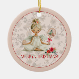 Padel Christmas Ornament – Dainty Padel Angel セラミックオーナメント