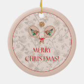 Padel Christmas Ornament – Dainty Padel Angel セラミックオーナメント (裏面)