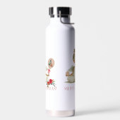 Padel Christmas Water Bottle – Padel Holiday Angel ウォーターボトル (左面)