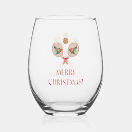 Padel Christmas Wine Glass – A Festive Padel Motif ステムなしワイングラス