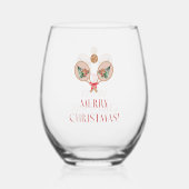 Padel Christmas Wine Glass – A Festive Padel Motif ステムなしワイングラス (裏面)