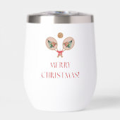Padel Christmas Wine Tumbler – Festive Padel Motif (正面)