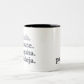 Padel Coffee Mug-Personalize Word Vibes Black-Grey ツートーンマグカップ (中央)