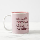 Padel Coffee Mug-Personalize Word Vibes Dusty Rose ツートーンマグカップ (左)
