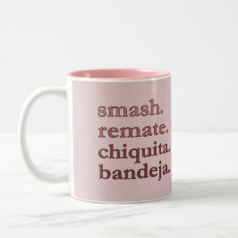 Padel Coffee Mug-Personalize Word Vibes Dusty Rose ツートーンマグカップ