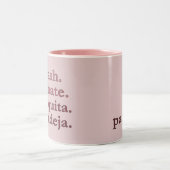 Padel Coffee Mug-Personalize Word Vibes Dusty Rose ツートーンマグカップ (中央)