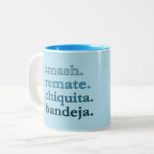 Padel Coffee Mug-Personalize Word Vibes Sky Blue ツートーンマグカップ (正面左)