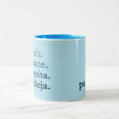 Padel Coffee Mug-Personalize Word Vibes Sky Blue ツートーンマグカップ (中央)