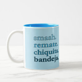 Padel Coffee Mug-Personalize Word Vibes Sky Blue ツートーンマグカップ