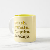 Padel Coffee Mug-Personalize Word Vibes Yellow ツートーンマグカップ (正面左)