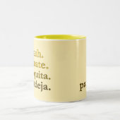 Padel Coffee Mug-Personalize Word Vibes Yellow ツートーンマグカップ (中央)