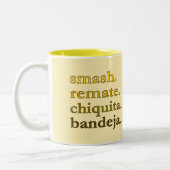 Padel Coffee Mug-Personalize Word Vibes Yellow ツートーンマグカップ (左)