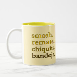 Padel Coffee Mug-Personalize Word Vibes Yellow ツートーンマグカップ