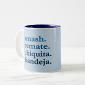 PADEL COFFEE MUG – WORD VIBES – AZURE BLUE ツートーンマグカップ (正面左)