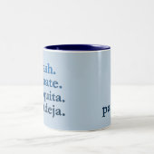 PADEL COFFEE MUG – WORD VIBES – AZURE BLUE ツートーンマグカップ (中央)