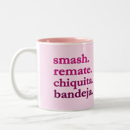PADEL COFFEE MUG – WORD VIBES – BRIGHT LIGHT PINKS ツートーンマグカップ