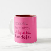 PADEL COFFEE MUG – WORD VIBES – CHERRY PINKS ツートーンマグカップ (正面左)