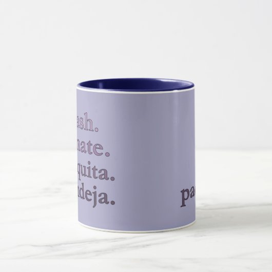 PADEL COFFEE MUG – WORD VIBES - GREY BLUE TONES マグカップ (中央)