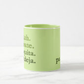 PADEL COFFEE MUG – WORD VIBES – LIME GREEN マグカップ (中央)