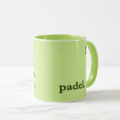 PADEL COFFEE MUG – WORD VIBES – LIME GREEN マグカップ (正面右)