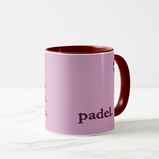 PADEL COFFEE MUG – WORD VIBES - MAROONS & RED マグカップ (正面右)