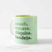 PADEL COFFEE MUG – WORD VIBES - MATCHA GREEN ツートーンマグカップ (正面左)