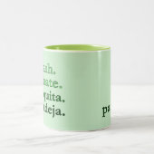 PADEL COFFEE MUG – WORD VIBES - MATCHA GREEN ツートーンマグカップ (中央)