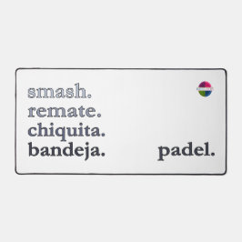 Padel Desk Mat - Word Vibe Black Grey デスクマット