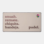 Padel Desk Mat - Word Vibe Taupe Brown デスクマット (正面)