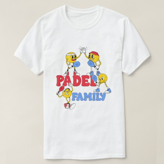 Padel Family | Retro Cartoon T-Shirt Tシャツ (デザイン正面)