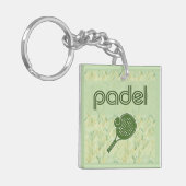 Padel Key Chain – Spanish Tile Vibes Matcha Green キーホルダー (正面左)