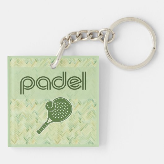 Padel Key Chain – Spanish Tile Vibes Matcha Green キーホルダー (裏面)