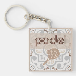 Padel Key Chain – Spanish Tile Vibes Taupe Brown キーホルダー