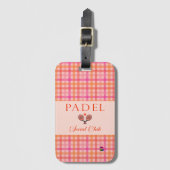 Padel Luggage Tag - Social Club Gingham Brights ラゲッジタグ (正面縦)