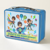 PADEL LUNCHBOX - PADEL BOYS SUPERHEROES in BLUE メタルランチボックス (裏面)