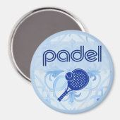 Padel Magnet – Spanish Tile Vibes in Blue マグネット (正面/裏面)