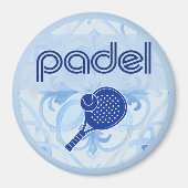 Padel Magnet – Spanish Tile Vibes in Blue マグネット (正面)