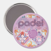 Padel Magnet – Spanish Tile Vibes in Purple マグネット (正面/裏面)