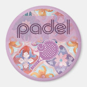 Padel Magnet – Spanish Tile Vibes in Purple マグネット (正面)